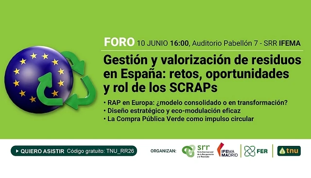 Foto de SRR 2026 debatirá el futuro de la RAP y los SCRAPs en el reciclaje español