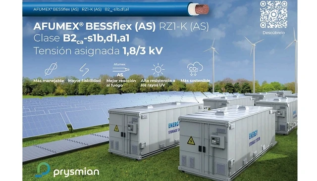 Fotografia de Afumex BESSflex (AS), nuevo cable de Prysmian para sistemas BESS