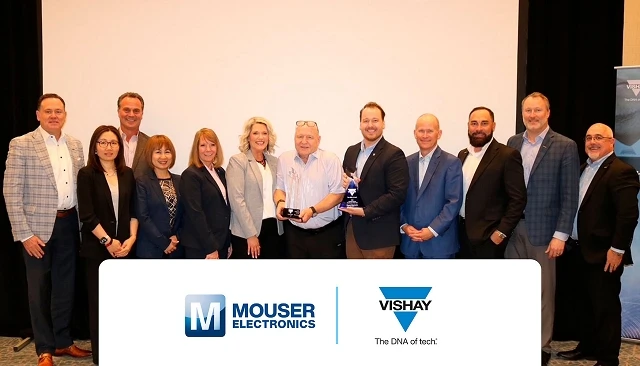 Foto de Mouser Electronics recibe por quinto a�o el premio al Distribuidor de Cat�logo del A�o de Vishay