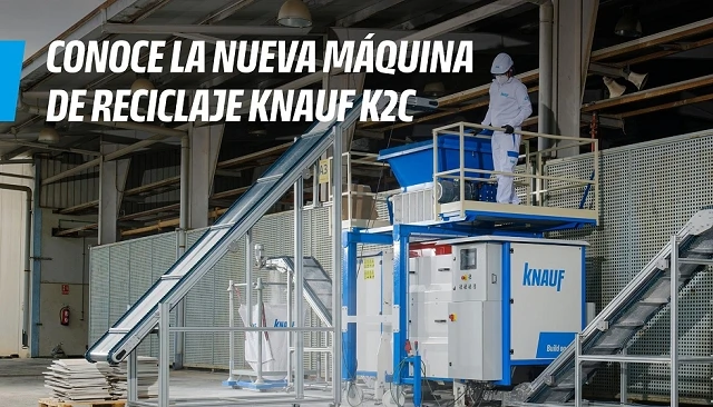 Foto de Knauf refuerza la economía circular con Knauf K2C: su nueva máquina para reciclar placas de yeso laminado
