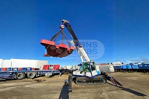 Gr�a con brazo giratorio sobre orugas 12.000 kg