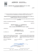 Certificado Aenor 70-2011