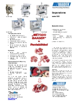 Carne roja: separadoras/recuperadoras Baader Serie 600. Carne roja Recuperadoras de carne. Separadoras de partes duras y blandas (Ej. tendones y carne)