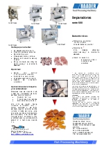 Pescado: separadoras/recuperadoras Baader Serie 600. Pescado Recuperadoras de carne de pescado. Separadoras de partes duras y blandas (Ej. espinas y carne)