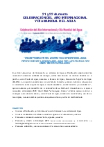 Celebracin del ao Internacional y da Mundial del Agua. 21 y 22 marzo de 2013