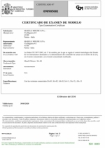 Certificado de examen de modelo Maselli Misure