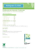 Fertilizante de liberacin controlada Multigreen 22-5-10+Fe 31%