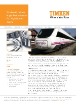 Timken proporciona alto rendimiento a los trenes de alta velocidad (EN)