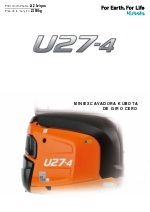 Miniexcavadora 2590 kg KUBOTA U27-4 giro cero