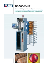 Mquina de crochet circular electrnica para la produccin de mallas tubulares especiales para envases crnicos. TC-300-E-HP