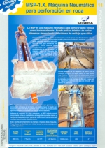 Mquina neumtica para perforar piedra verticalmente y horizontalmente