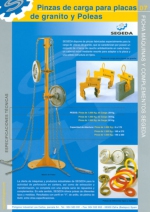 Pinzas de carga para placas de granito y poleas