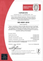 Certificado Caprari SPA - ISO 45001 - (EN)
