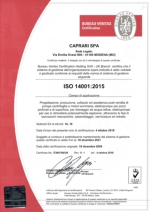 Certificado Caprari Italia ISO 14001 SDG Ambiental