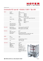 Contenedor IBC especial  cilndrico 1.000 l  Tipo 400