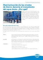 Monitorizacin de los niveles de hierro durante el tratamiento del agua bruta