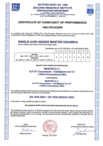 Dinamika -Bisagra para puertas - Declaracin de prestaciones CE  Ref. ITB - Declaration of performance CE