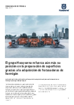 El grupo Husqvarna refuerza an ms su posicin en la preparacin de superficies gracias a la adquisicin de fratasadoras de hormign