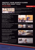 Concord, losetas de moquetas de 2x1m para proteger los polideportivos