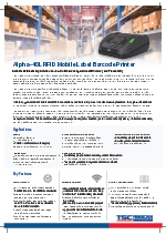 Impresora de cdigos de barras de etiquetas mviles Alpha-40L RFID (EN)