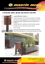 Ficha tecnica papelera Modelo Berja en acero corten