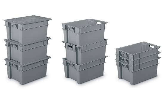Cajas de plástico apilables y encajables Delta - Almacenaje y logística -  Cajas de plástico apilables y encajables