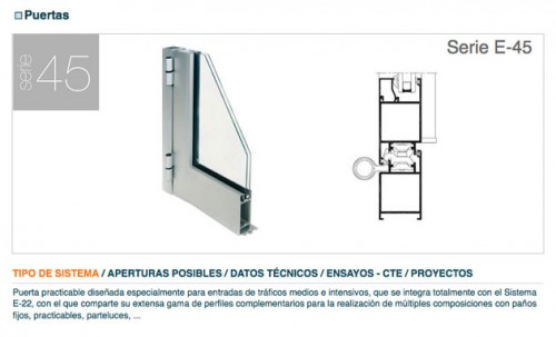 Foto de Perfiles de aluminio para puertas