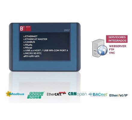 Foto de PLC con pantalla y E/S integradas