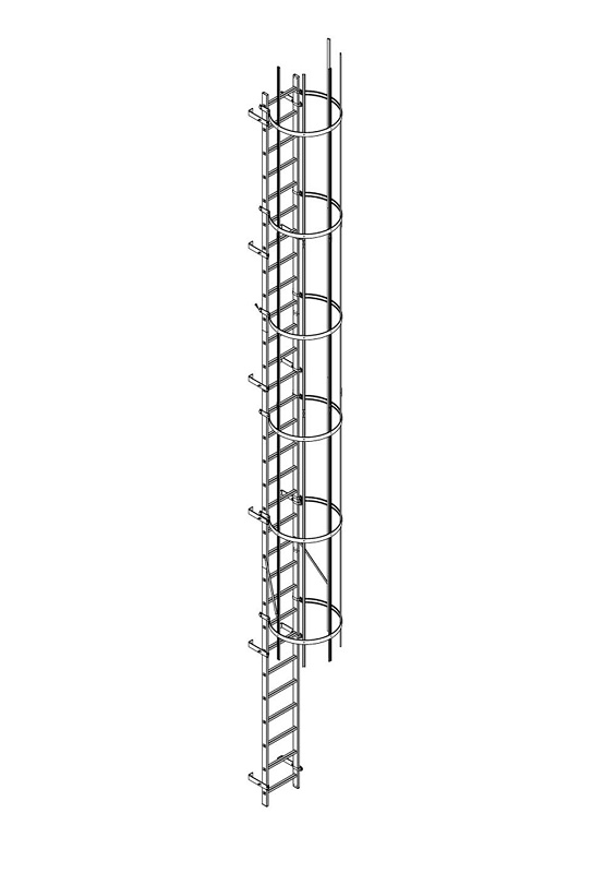 Escaleras de gato con aros de protección Svelt Gabbia - Construcción (Materiales) - Escaleras de gato aros de protección
