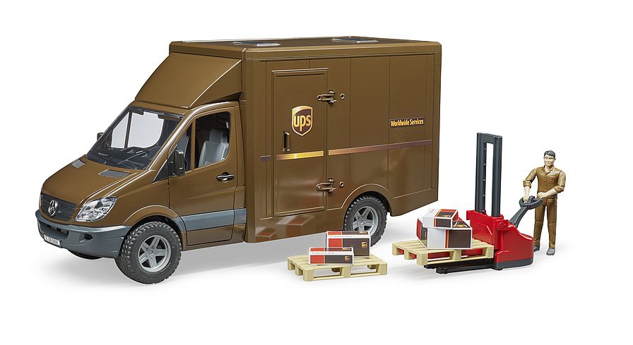 Foto de Camión Sprinter de UPS con conductor de juguete