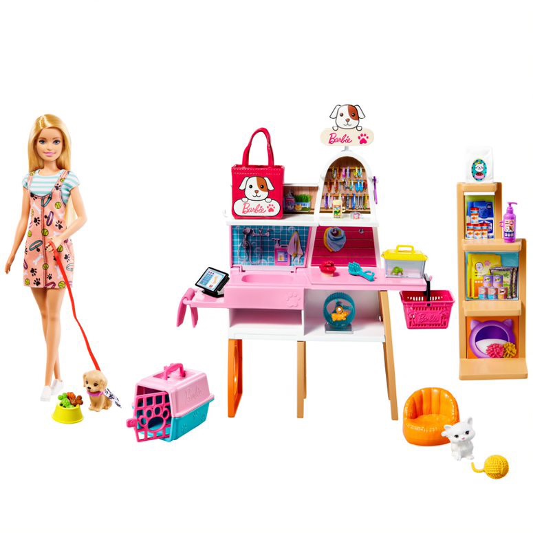 Foto de Barbie con tienda de mascotas