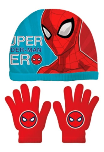 Foto de Conjunto de gorro y guantes Spiderman