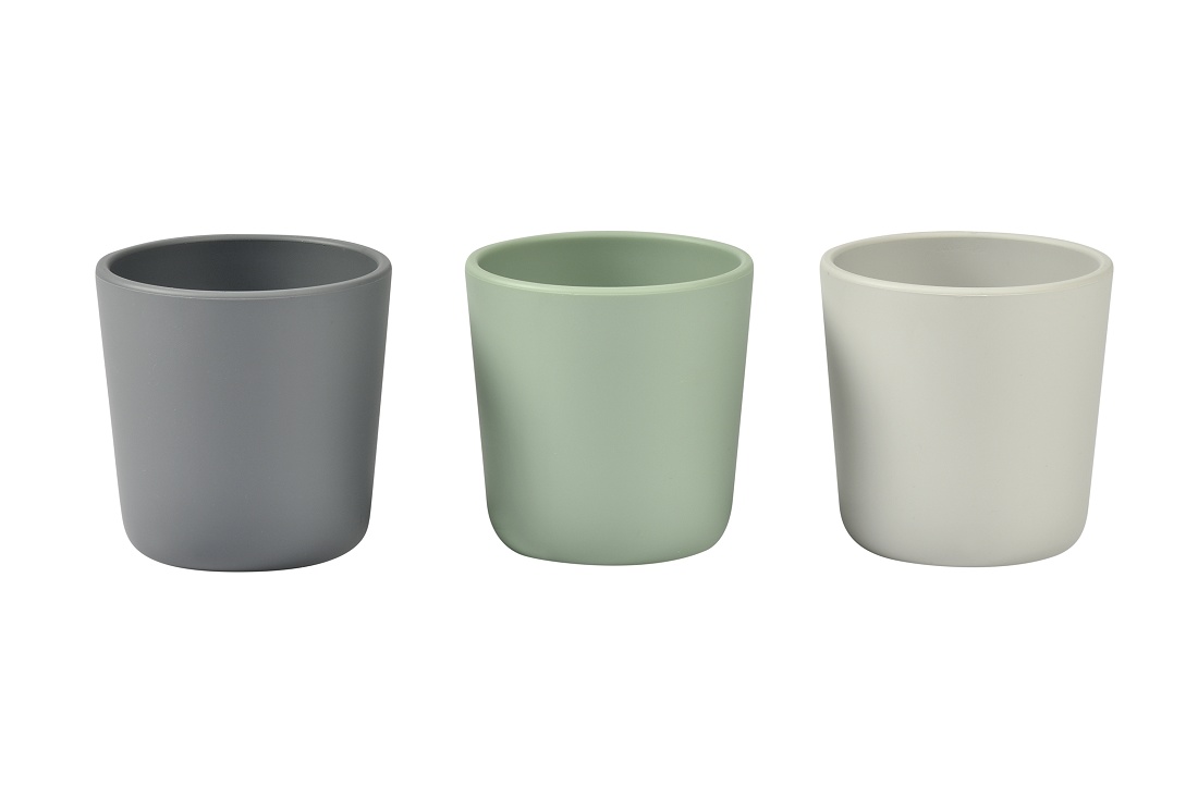 Foto de Pack 3 Vasos silicona - gris/verde/velvet