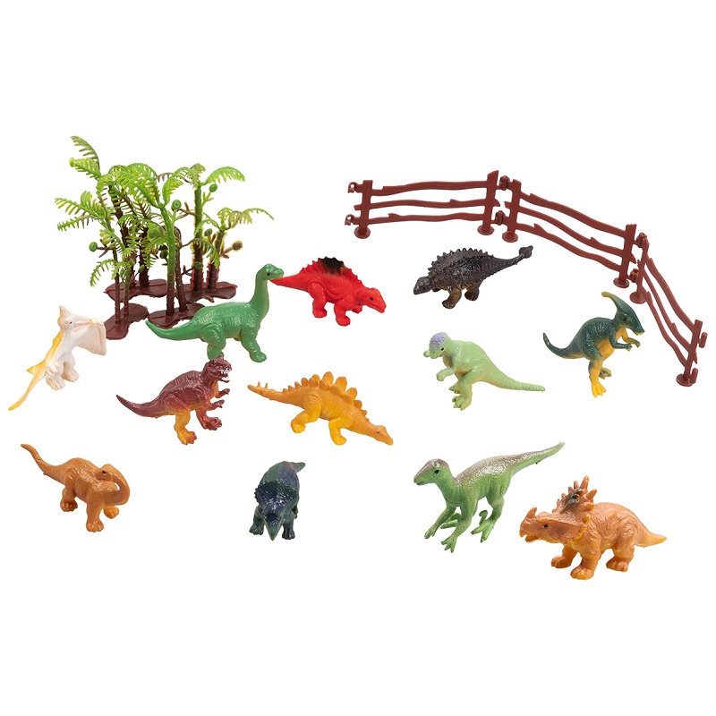 Foto deCubo con dinosaurios de juguete