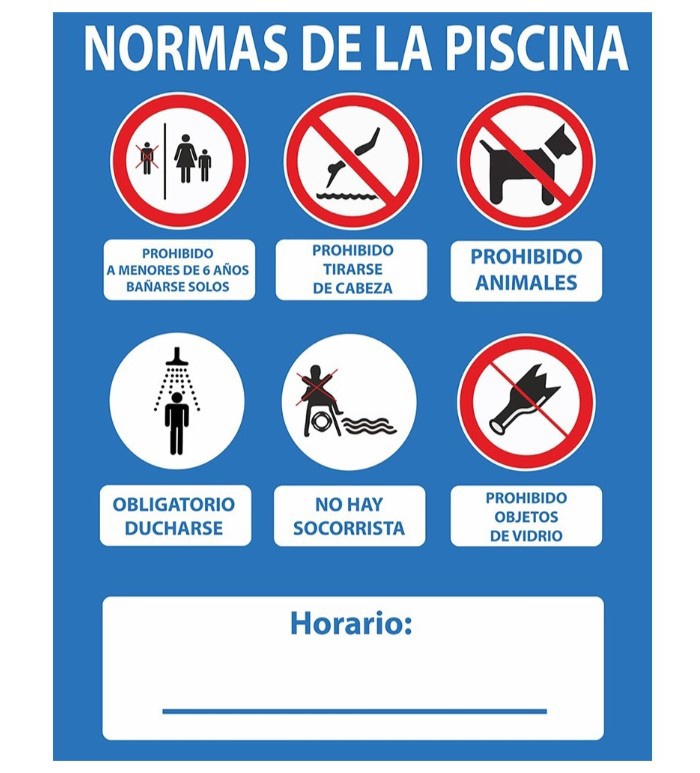 Foto de Carteles: normas de las piscina