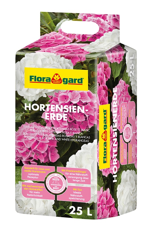 Foto de Substratos para hortensias rosadas y blancas