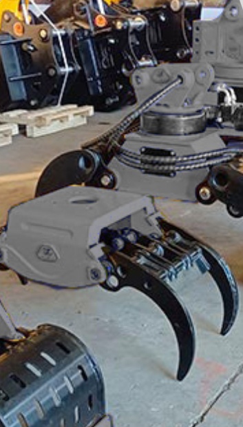 Foto deGama de martillos hidráulicos y pinzas