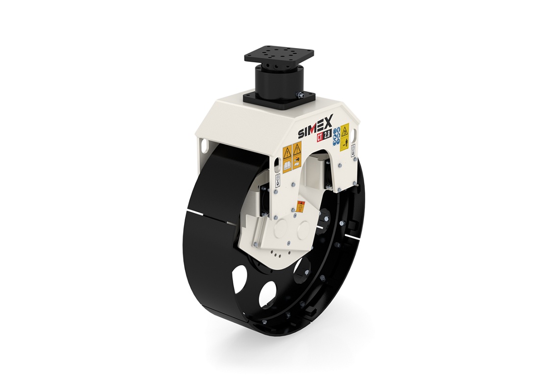 Foto deRuedas compactadoras vibrantes