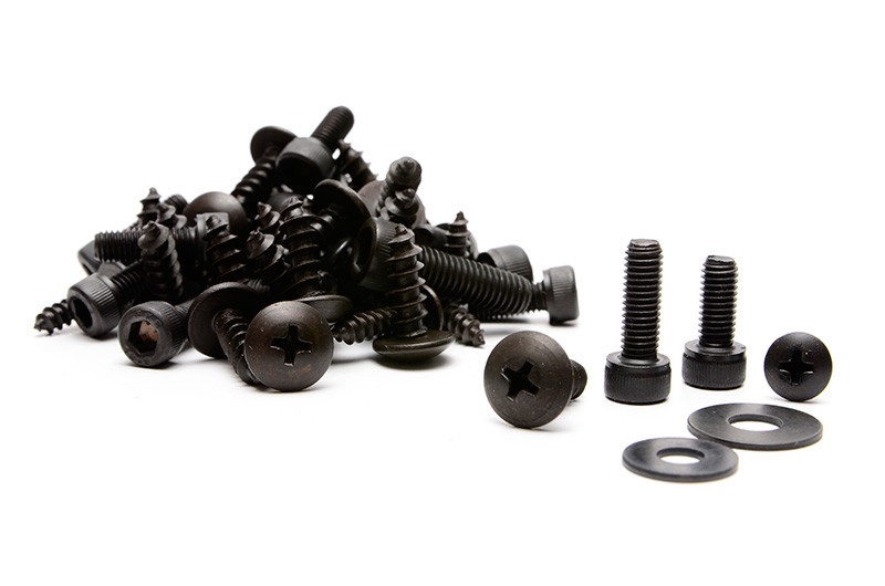 Foto deAcabados con negro intenso y uniforme de acero inoxidable