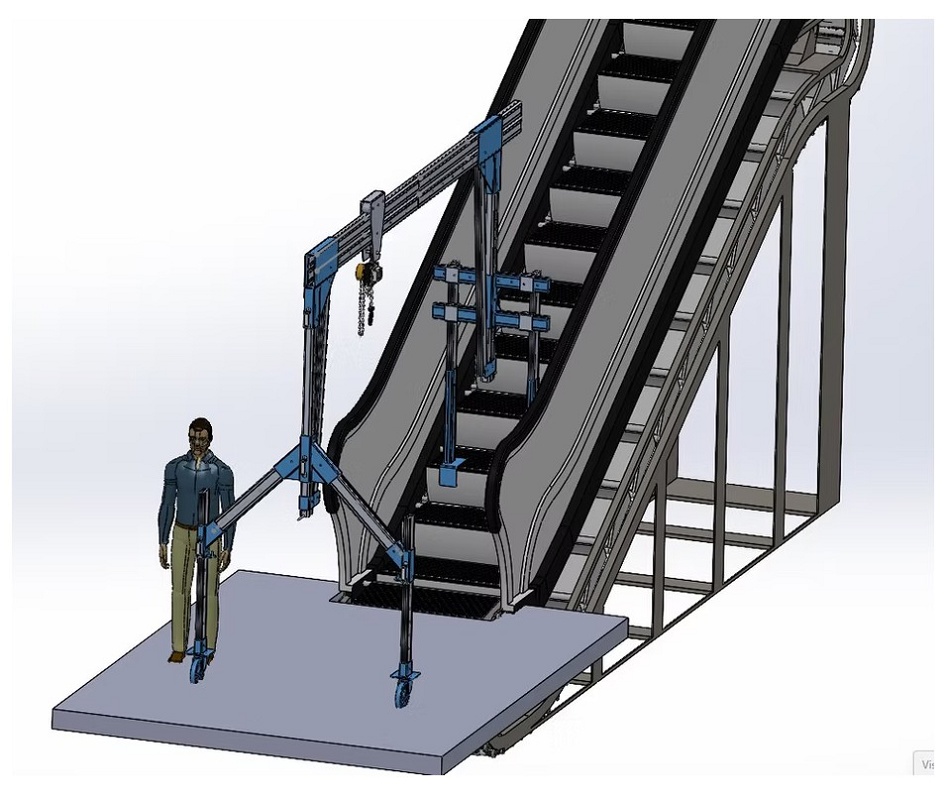 Foto dePolipastos de pórtico móviles para escaleras mecánicas y pasillos rodantes