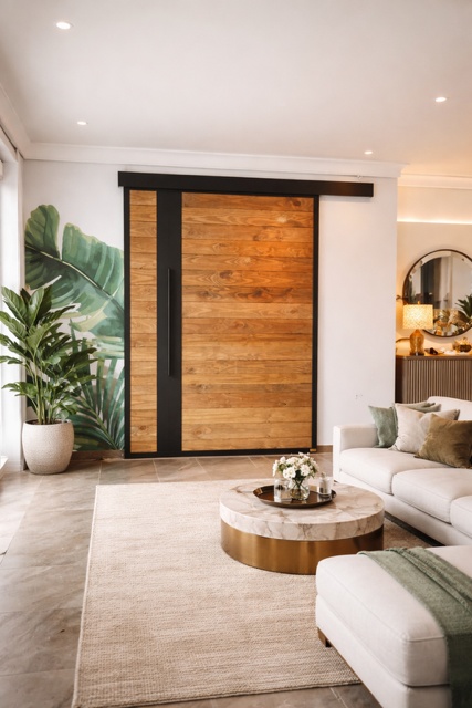 Foto de Puertas corredera fabricadas en madera maciza