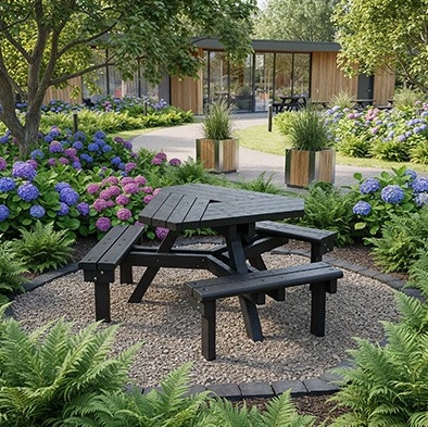 Foto de Mesas picnic de plástico reciclado