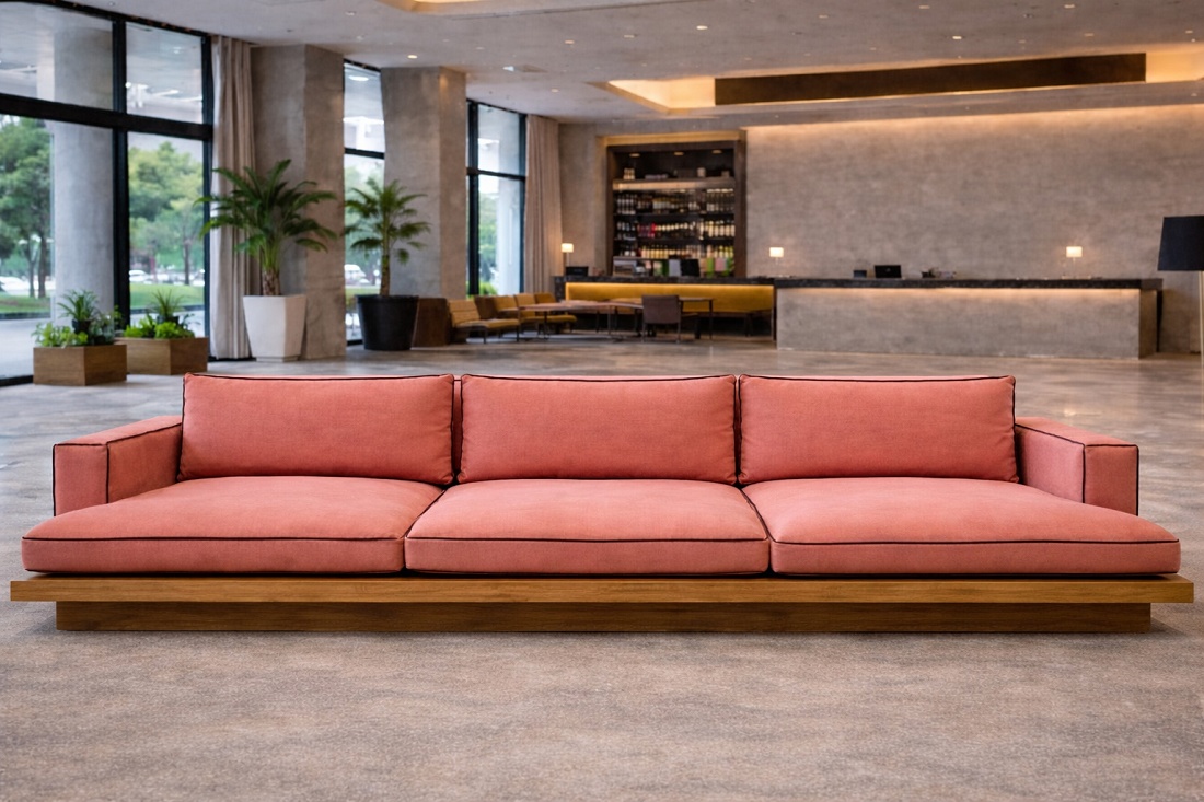 Foto de Sofás de líneas rectas y diseño contemporáneo