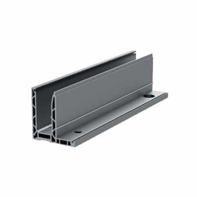 Foto de Perfiles para barandillas de vidrio con montaje a suelo desplazado