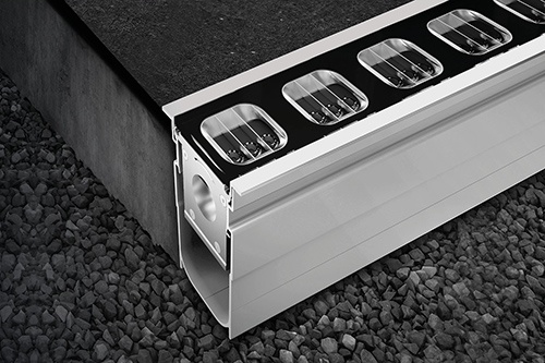 Foto deEmpotrados de suelo transitables para iluminación de edificios y paisajes