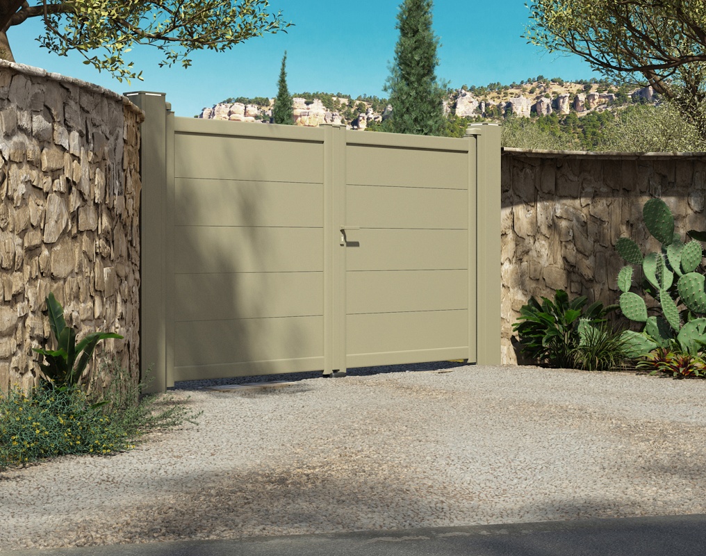 Foto de Portones de madera y aluminio