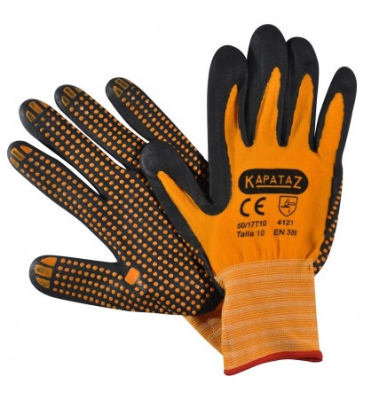 Foto de Guantes de nylon con espuma ultrafina de nitrilo y puntos antideslizantes