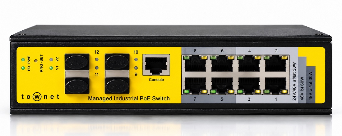 Foto de Switches industriales gestionables con ocho puertos ethernet y cuatro sfp