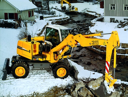 Foto de Excavadora sobre ruedas