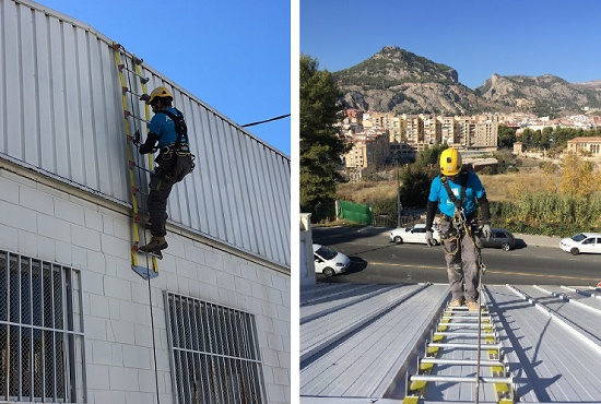 Foto de Escalera de seguridad flexible y plegable para tejados, salvamento, embalses, canales y montaña